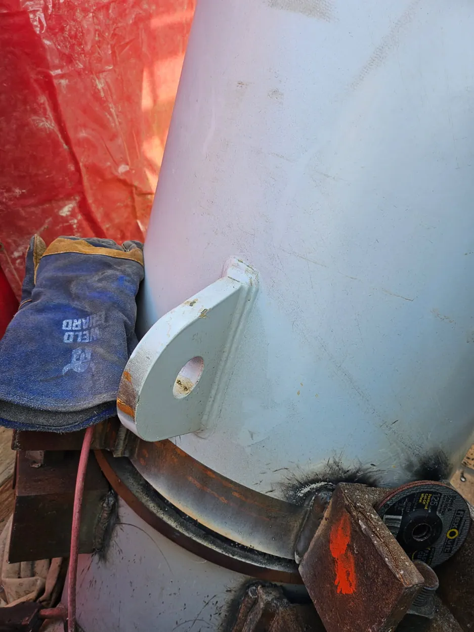 Fabricated steel attachment welded to a column